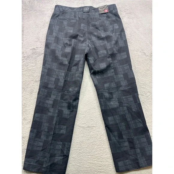 OGIO Men's Golf Pants W34 L32 Black Grey Geometric Pattern Straight Leg Trousers - Picture 2 of 4